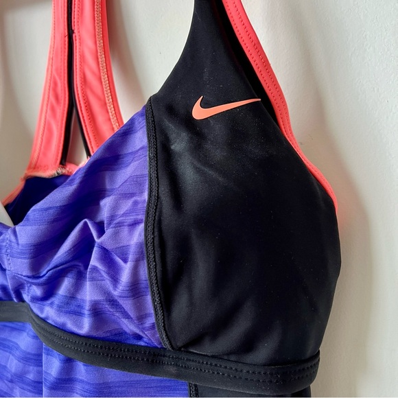 NIKE Striped Color Block Racer Back Tankini Swim Top—SZ. 6 - Picture 9 of 12